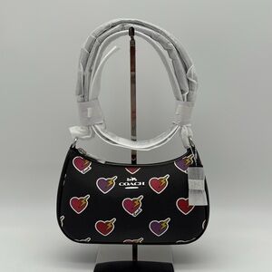 Coach Teri Shoulder Bag With Heart Bolt Print